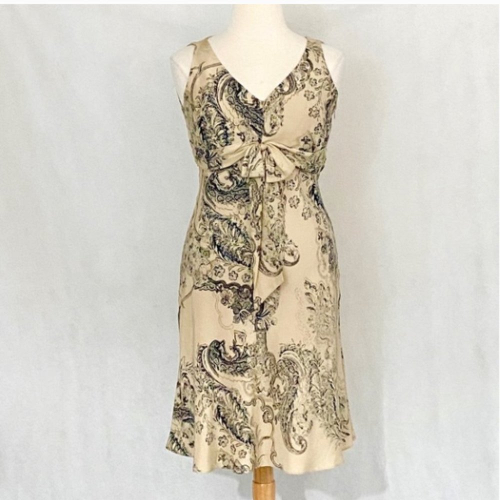 Antonio Melani Sleeveless Silk Paisley Print Dress